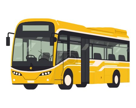 Illustration for Yellow tour bus driving over white - Royalty Free Image