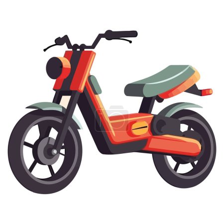 Téléchargez les illustrations : Moto colorée pour aventure sportive extrême sur blanc - en licence libre de droit