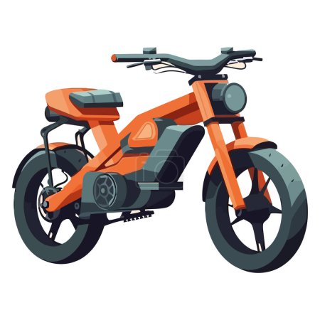 Téléchargez les illustrations : Moto orange pour une aventure sportive extrême sur blanc - en licence libre de droit