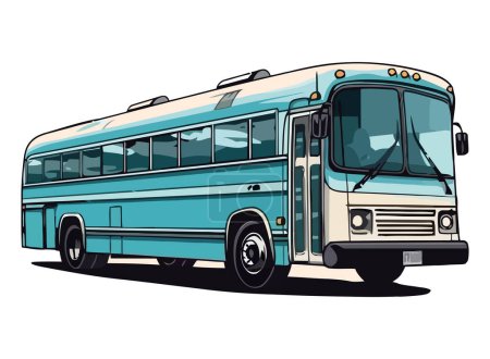 Ilustración de Ilustración de diseño de bus azul sobre blanco - Imagen libre de derechos