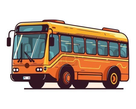 Ilustración de Autobús escolar amarillo sobre blanco - Imagen libre de derechos