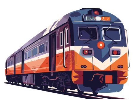 Téléchargez les illustrations : Illustration de locomotive à vapeur sur blanc - en licence libre de droit