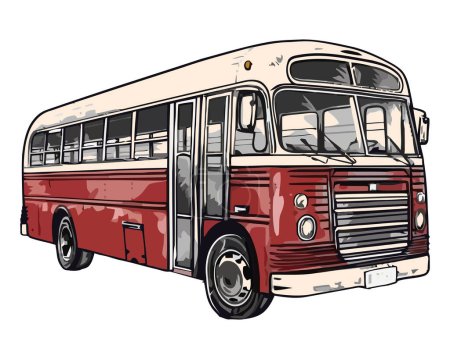 Ilustración de Diseño del autobús turístico sobre blanco - Imagen libre de derechos