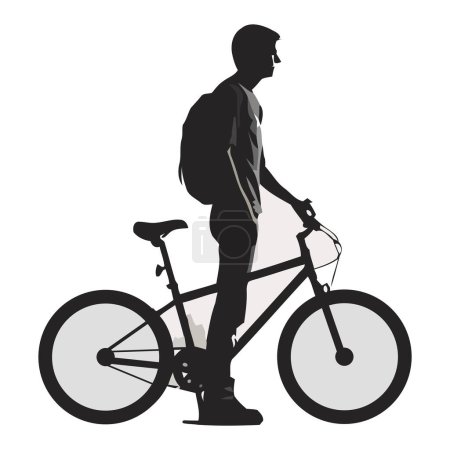 Ilustración de Silueta de ciclismo de diseño sobre blanco - Imagen libre de derechos