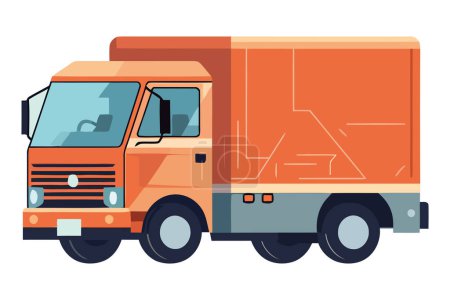 Illustration for Truck carrying cargo container over white - Royalty Free Image
