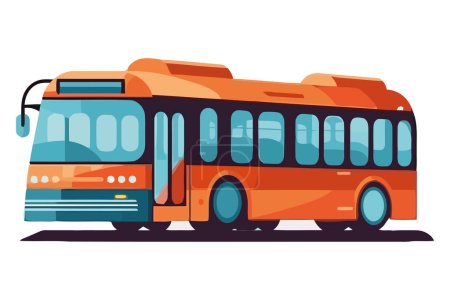 Téléchargez les illustrations : Conception moderne de voiture de bus de transport sur blanc - en licence libre de droit