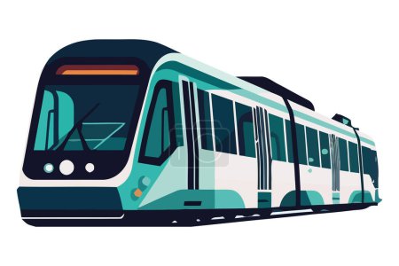 Ilustración de Diseño de vagón de tren azul sobre blanco - Imagen libre de derechos