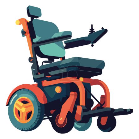 Téléchargez les illustrations : Vecteur en fauteuil roulant coloré sur blanc - en licence libre de droit