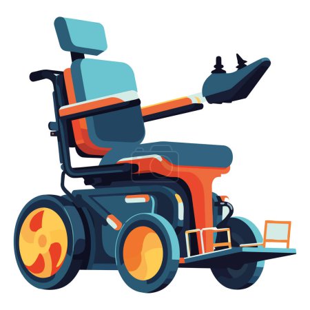 Téléchargez les illustrations : Illustration en fauteuil roulant de couleur sur blanc - en licence libre de droit