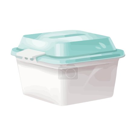 Illustration for Single object of a disposable meal package icon isolated - Royalty Free Image