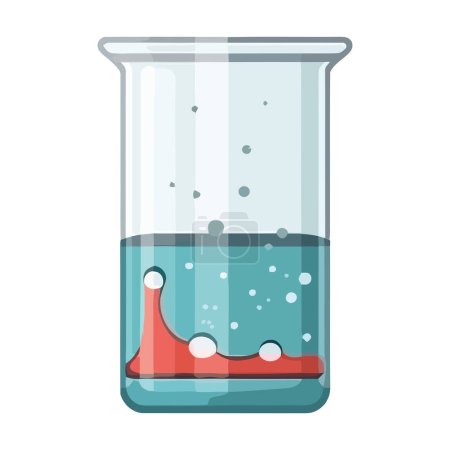 Illustration for Transparent liquid in laboratory flask illustration icon isolated - Royalty Free Image