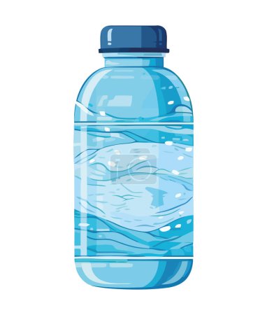 Illustration for Transparent plastic bottle with purified drinking water icon isolated - Royalty Free Image