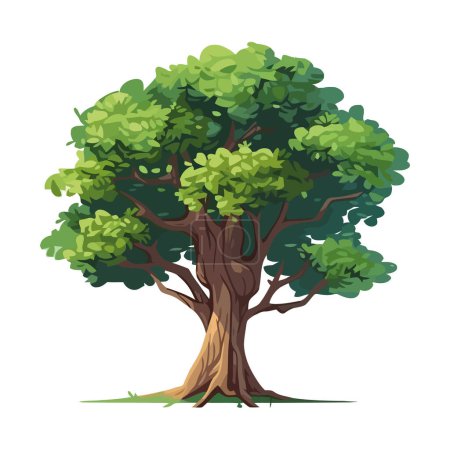 Bosque verde ambiental y árbol de crecimiento icono aislado