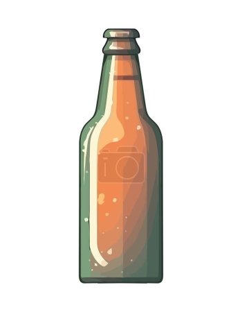Illustration for Full of beer bottle on wallpaper backdrop icon isolated - Royalty Free Image