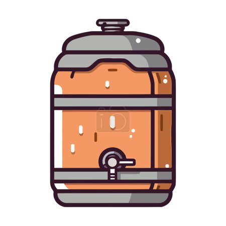 Ilustración de Barril de cerveza icono aislado en el diseño del papel pintado - Imagen libre de derechos