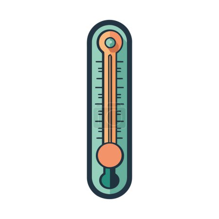Illustration for Temperature symbol on thermometer measures weather icon - Royalty Free Image