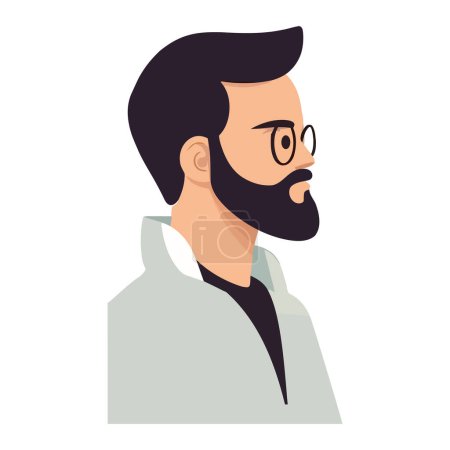 Illustration for Modern businessman with stylish eyeglasses design icon isolated - Royalty Free Image