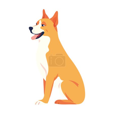 Illustration for Cheerful terrier symbolizes loyalty and fun icon isolated - Royalty Free Image