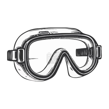 Illustration for Goggles snorkel and scuba equipment icon isolated - Royalty Free Image