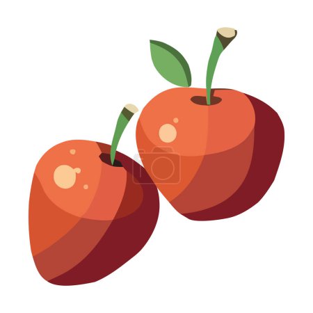 Ilustración de Manzana jugosa, símbolo de la alimentación saludable icono de diseño aislado - Imagen libre de derechos
