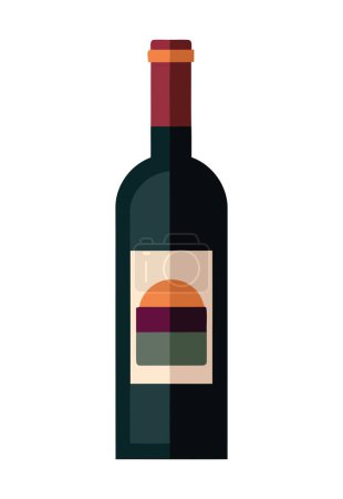 Téléchargez les illustrations : Gourmet bouteille de vin icône de boisson isolé - en licence libre de droit