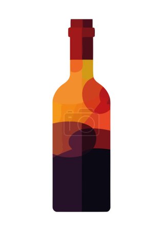 Illustration for A wine bottle label design, a celebration symbol icon isolated - Royalty Free Image