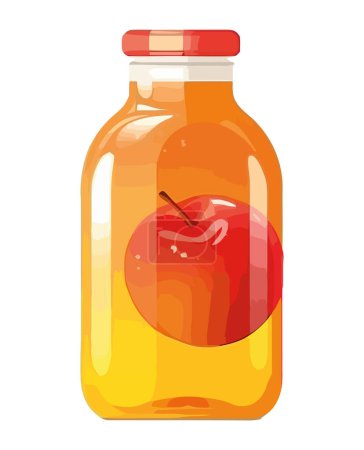 Illustration for Fresh organic fruit juice in jar icon isolated - Royalty Free Image