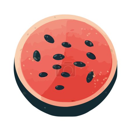 Ilustración de Rebanada jugosa de sandía, icono de fruta madura y dulce aislado - Imagen libre de derechos
