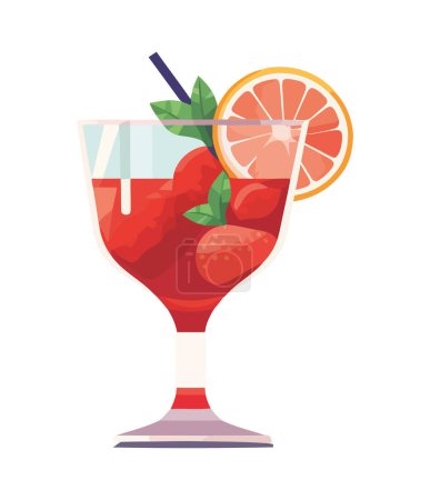 Ilustración de Cócteles de frutas frescas icono de la bebida gourmet aislado - Imagen libre de derechos