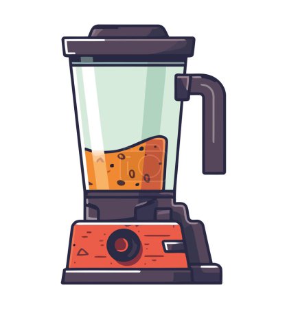 Illustration for Fresh fruit drink in blender design icon isolated - Royalty Free Image