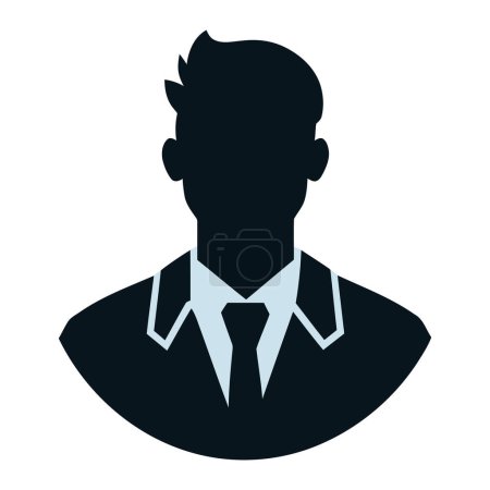 Téléchargez les illustrations : Icône de silhouette avatar homme d'affaires réussi isolé - en licence libre de droit