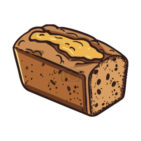 Téléchargez les illustrations : Du pain fraîchement cuit, une icône gastronomique isolée - en licence libre de droit