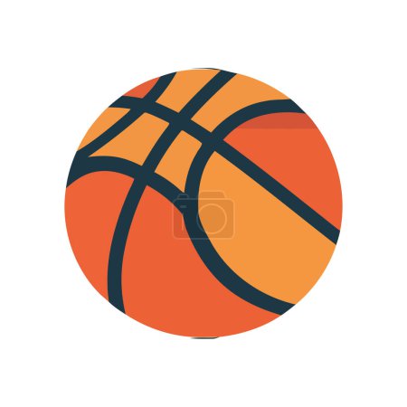Illustration for Basketball sphere symbolizes competitive sports icon isolated - Royalty Free Image