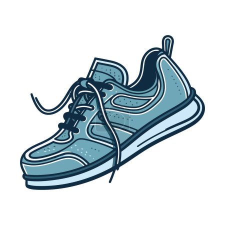 Ilustración de Zapatilla deportiva azul simboliza el icono deportivo moderno aislado - Imagen libre de derechos