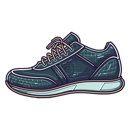 Illustration for Sports shoe icon with shoelace design vector icon isolated - Royalty Free Image