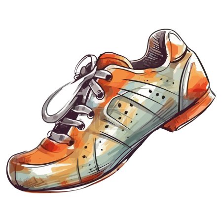 Illustration for Sport shoe design sketch with shoelaces vector icon isolated - Royalty Free Image