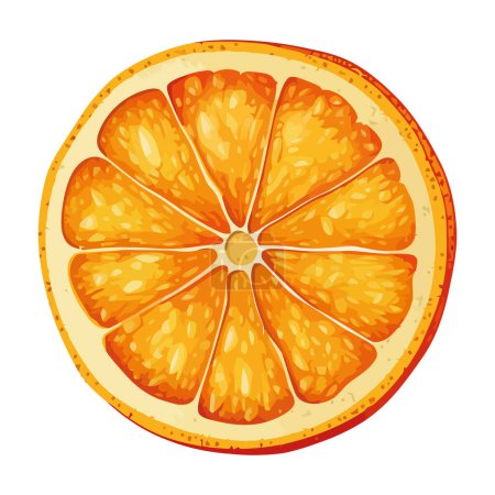 Illustration for Juicy orange fruit symbolize healthy eating icon isolated - Royalty Free Image
