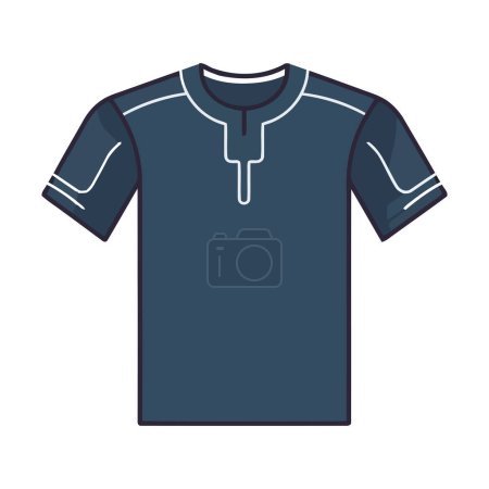 Illustration for Men casual clothing shirt, modern and fashionable icon isolated - Royalty Free Image