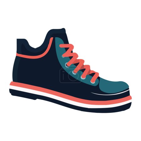 Illustration for Blue sports shoe symbolizes healthy lifestyle icon isolated - Royalty Free Image