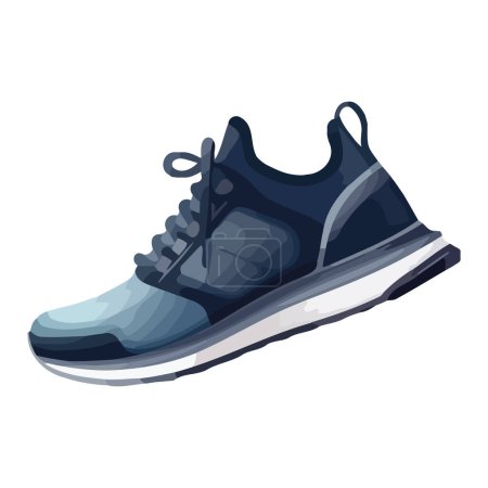 Ilustración de Diseño de zapato deportivo con icono de fondo textil azul aislado - Imagen libre de derechos