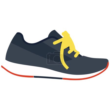 Ilustración de El diseño de zapatos deportivos simboliza el icono de estilo de vida saludable atleta aislado - Imagen libre de derechos