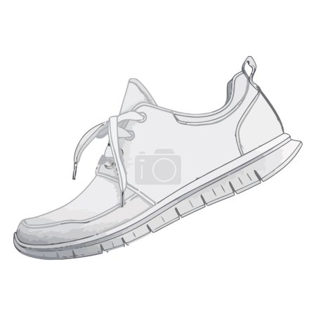 Ilustración de Zapato de correr sobre fondo blanco icono del vector aislado - Imagen libre de derechos