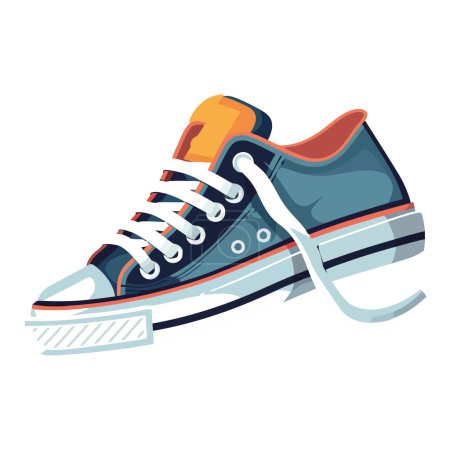 Ilustración de Zapato deportivo azul icono de la moda aislado - Imagen libre de derechos