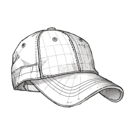 Téléchargez les illustrations : Casquette et casque de baseball, icône de la mode sportive classique isolée - en licence libre de droit