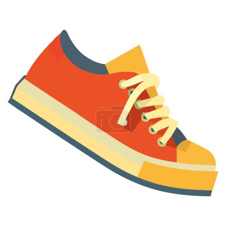 Ilustración de Zapatilla deportiva amarilla simboliza icono de actividad aislada - Imagen libre de derechos