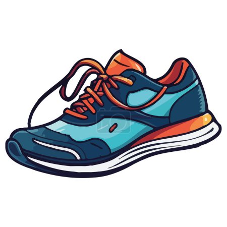 Téléchargez les illustrations : Chaussure de sport moderne symbolise icône mode de vie sain isolé - en licence libre de droit