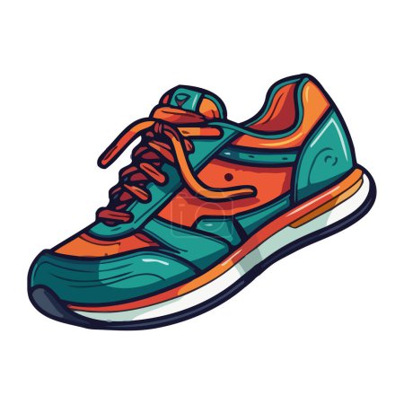 Ilustración de Zapatillas de correr simbolizan icono de la competencia aislado - Imagen libre de derechos