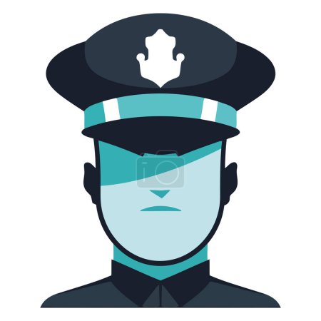 Illustration for Police officer in uniform over white - Royalty Free Image