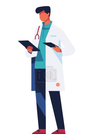 Téléchargez les illustrations : Professionnels médicaux en uniforme sur blanc - en licence libre de droit
