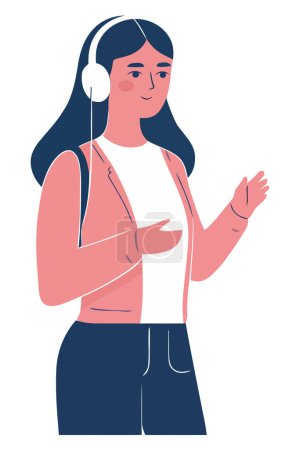 Illustration for Woman with headphones over white - Royalty Free Image